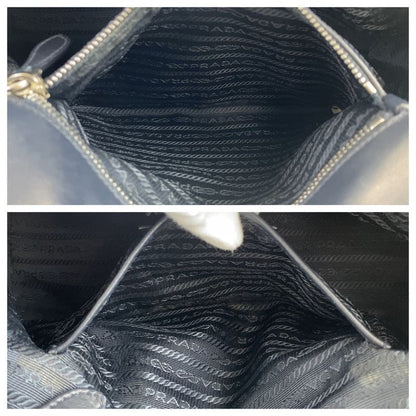 Prada Tessuto Navy Nylon/leather Handbag Tote Bag Women 506015