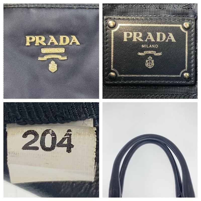 Prada Tessuto Navy Nylon/leather Handbag Tote Bag Women 506015