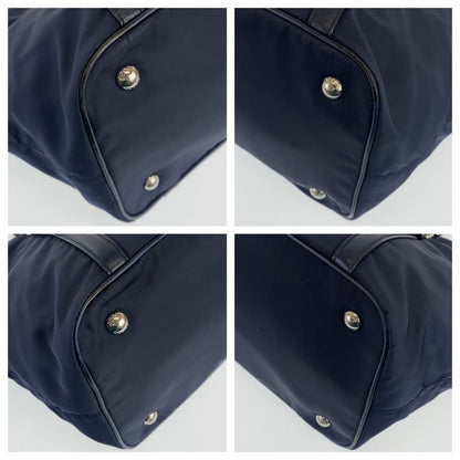 Prada Tessuto Navy Nylon/leather Handbag Tote Bag Women 506015