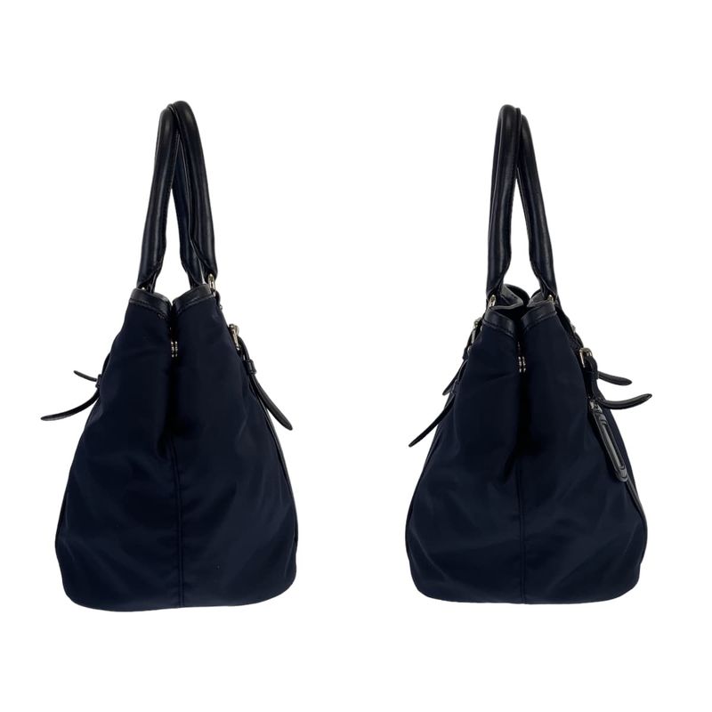 Prada Tessuto Navy Nylon/leather Handbag Tote Bag Women 506015