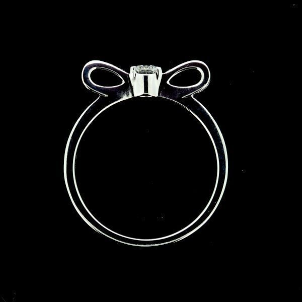 Chanel Diamond Ring White Gold Ribbon 47 Certificate
