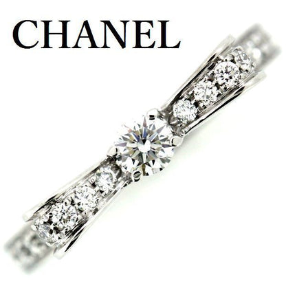 Chanel Diamond Ring White Gold Ribbon 47 Certificate