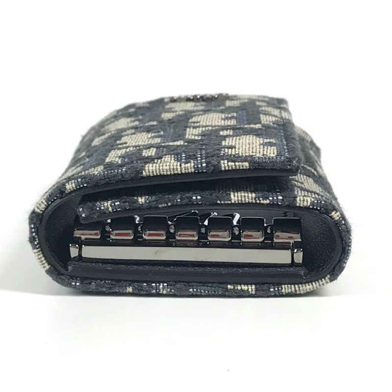 DIOR Key Case Logo Oblique 6-carat Canvas Navy