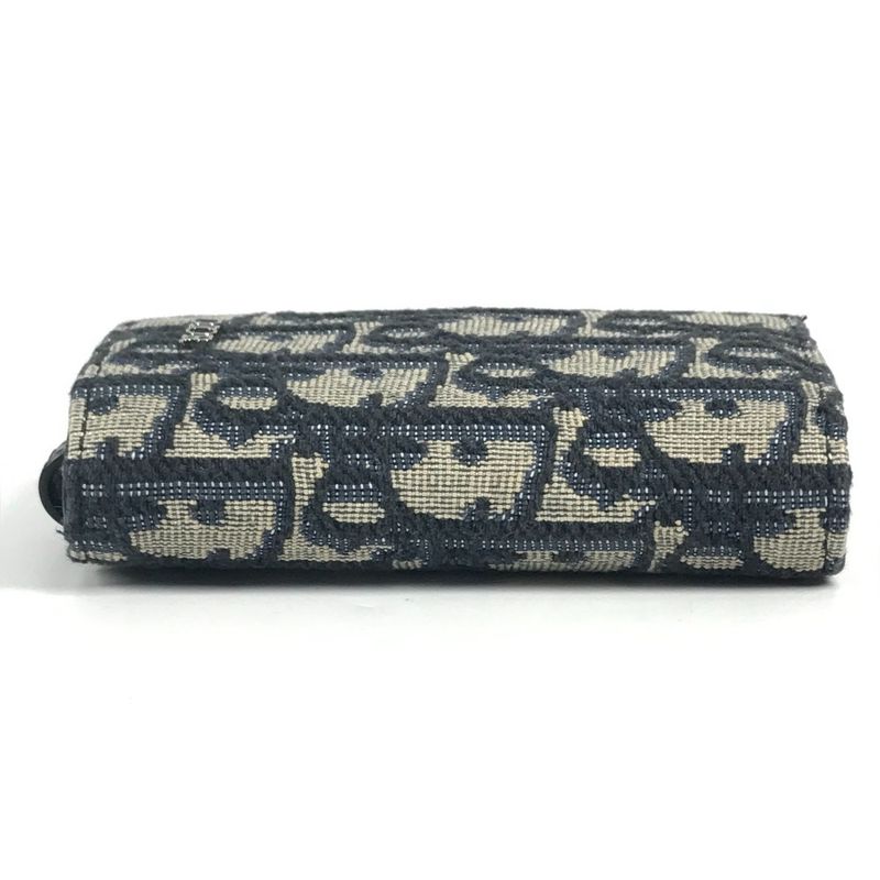 DIOR Key Case Logo Oblique 6-carat Canvas Navy
