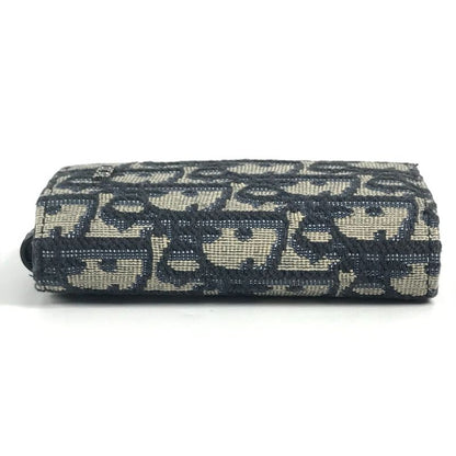 DIOR Key Case Logo Oblique 6-carat Canvas Navy