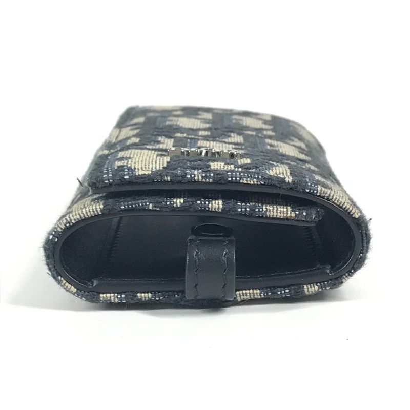 DIOR Key Case Logo Oblique 6-carat Canvas Navy
