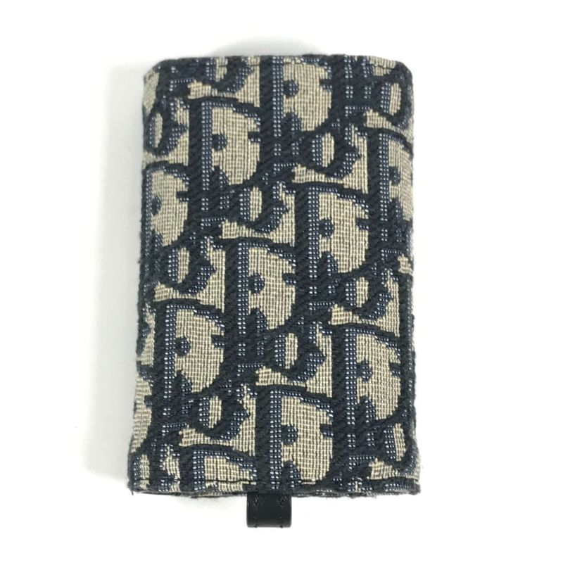 DIOR Key Case Logo Oblique 6-carat Canvas Navy