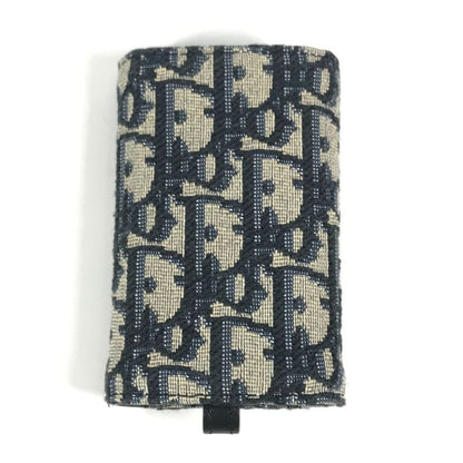 DIOR Key Case Logo Oblique 6-carat Canvas Navy