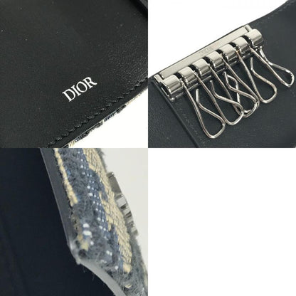 DIOR Key Case Logo Oblique 6-carat Canvas Navy