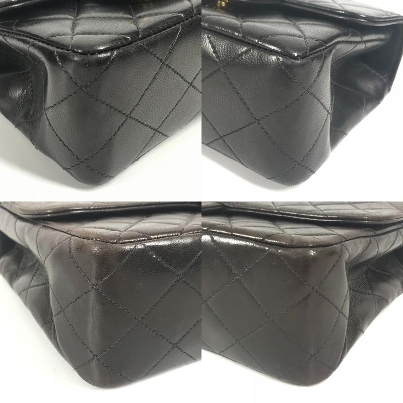 Chanel Handbag Parent And Child Bag CC Coco Logo Lambskin Black