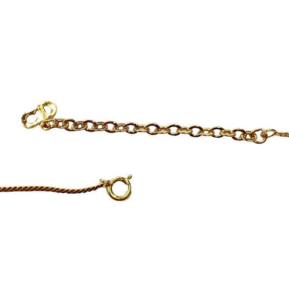 Christian DIOR CD Logo Necklace Rhinestone Pendant Accessory Gold Color - GY47