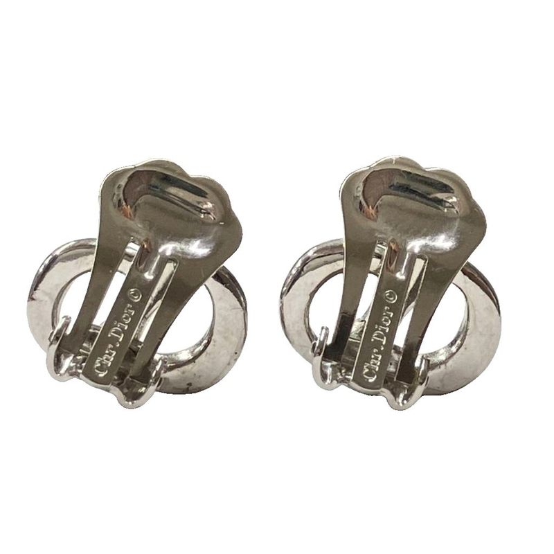 Christian DIOR CD Logo Earrings Accessories Silver Color - GY47 Women