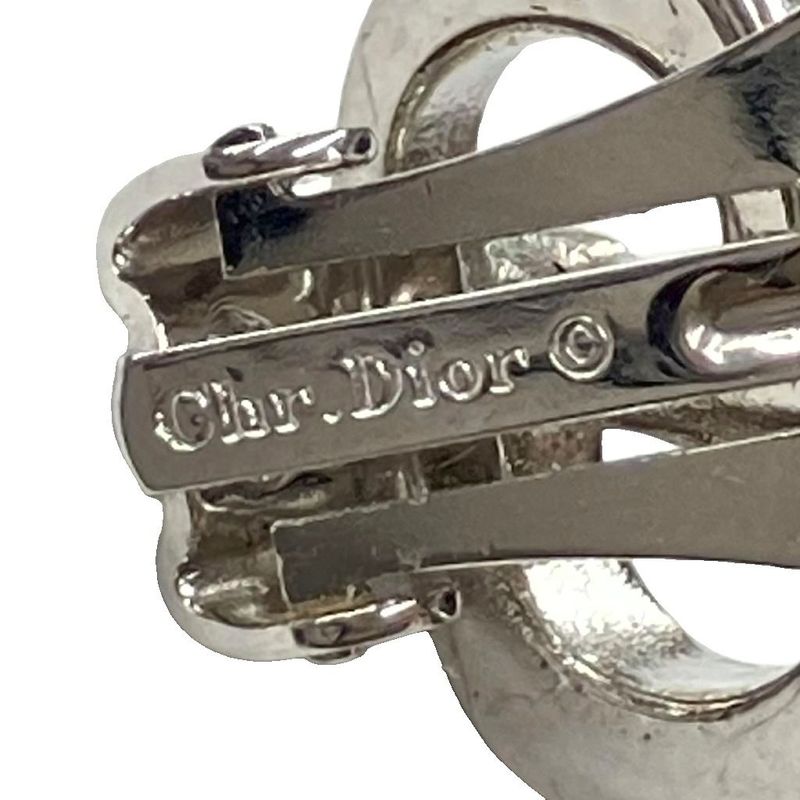Christian DIOR CD Logo Earrings Accessories Silver Color - GY47 Women