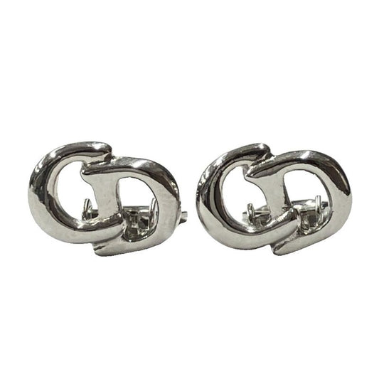 Christian DIOR CD Logo Earrings Accessories Silver Color - GY47 Women