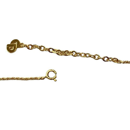 Christian DIOR CD Logo Necklace Pendant Accessory Gold Color - GY47