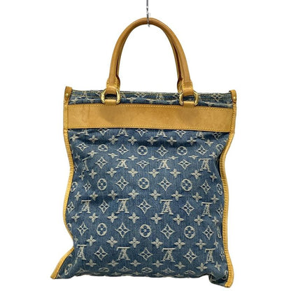 Louis Vuitton Handbag Monogram Denim Flat Shopper M95018 Blue Cotton Leather
