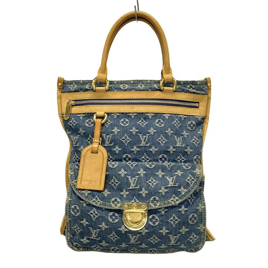Louis Vuitton Handbag Monogram Denim Flat Shopper M95018 Blue Cotton Leather