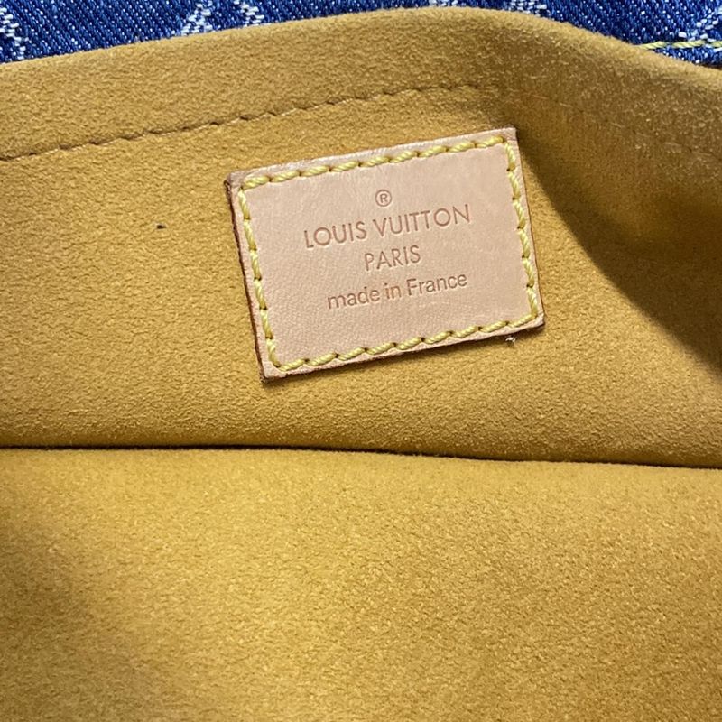 Louis Vuitton Handbag Monogram Denim Flat Shopper M95018 Blue Cotton Leather