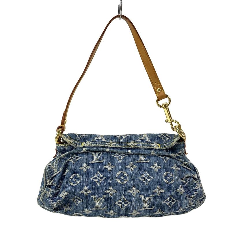 Louis Vuitton Shoulder Bag Monogram Denim Mini Pleated M95050 Blue Cotton