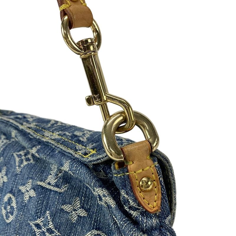 Louis Vuitton Shoulder Bag Monogram Denim Mini Pleated M95050 Blue Cotton