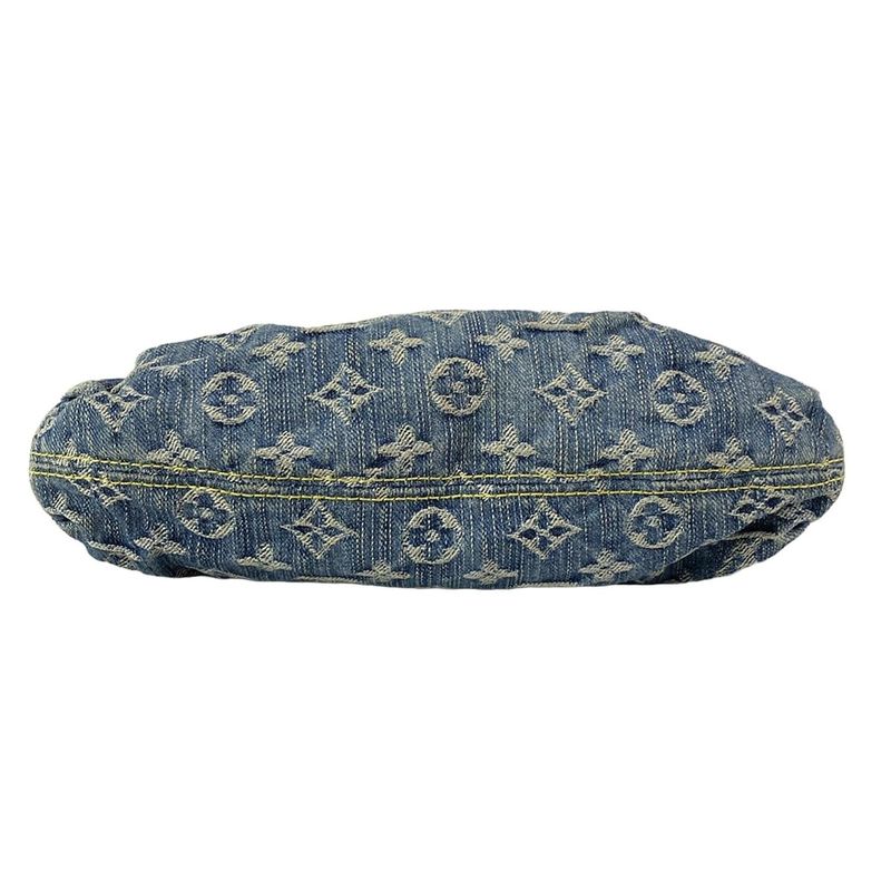 Louis Vuitton Shoulder Bag Monogram Denim Mini Pleated M95050 Blue Cotton
