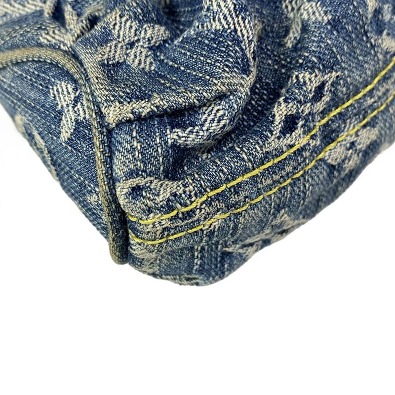 Louis Vuitton Shoulder Bag Monogram Denim Mini Pleated M95050 Blue Cotton