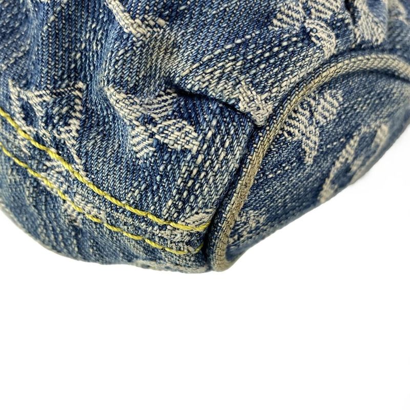 Louis Vuitton Shoulder Bag Monogram Denim Mini Pleated M95050 Blue Cotton
