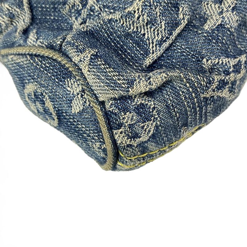 Louis Vuitton Shoulder Bag Monogram Denim Mini Pleated M95050 Blue Cotton