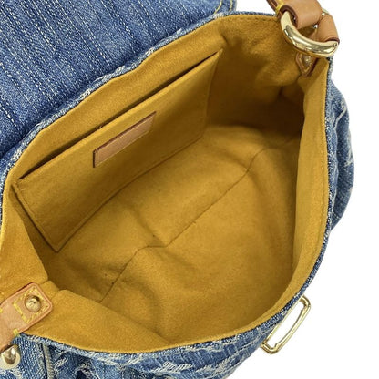 Louis Vuitton Shoulder Bag Monogram Denim Mini Pleated M95050 Blue Cotton