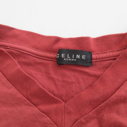 Celine Homme Celine Homme Triomphe Logo Embroidery T-Shirt V-Neck Short Sleeves