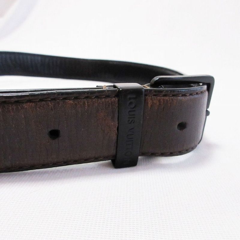 Louis Vuitton Logo Buckle Leather Belt Size 80 32 Brown Men's