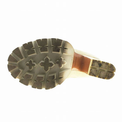 Prada Fur Decoration Thick Bottom Leather Short Boots Booties Chunky Heel Shoes