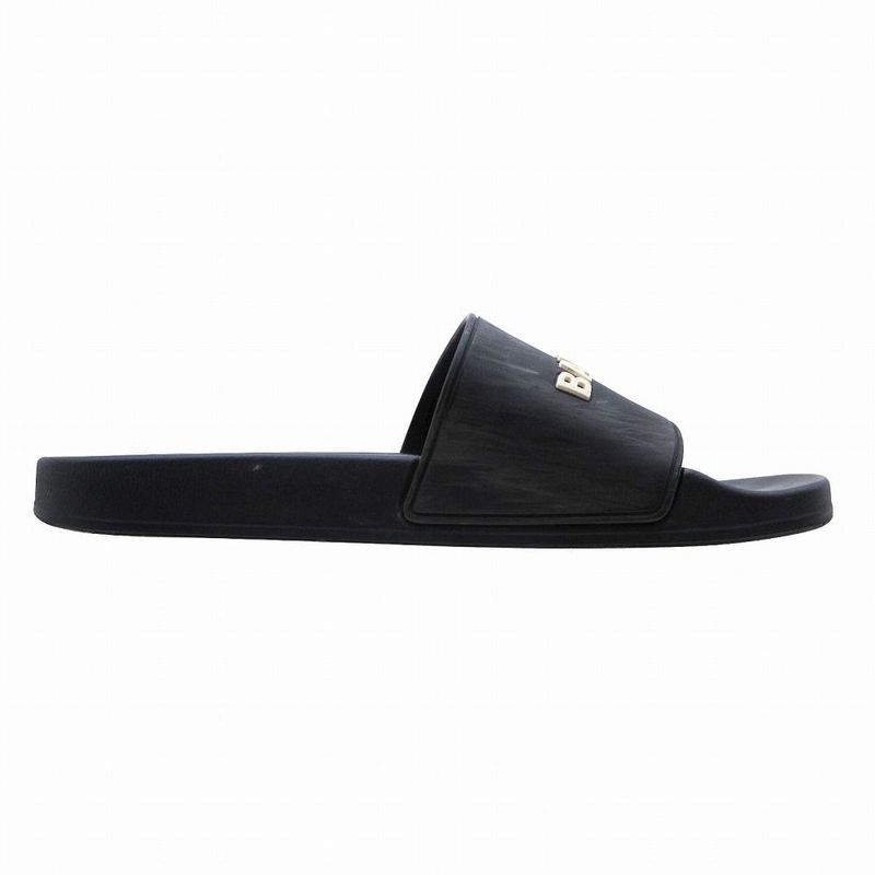 Balenciaga Shower Sandals Logo Slide Bee Sandals Size 27.5cm (10.83in) Black