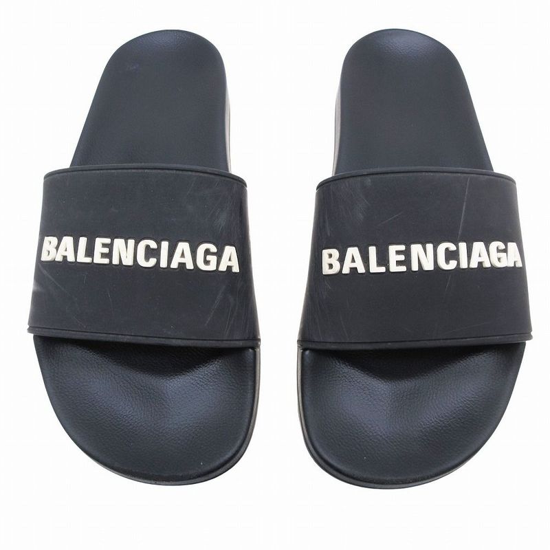 Balenciaga Shower Sandals Logo Slide Bee Sandals Size 27.5cm (10.83in) Black