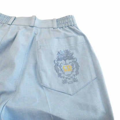 Christian Dior Back Logo Embroidery Logo Hardware 1 Tuck Tapered Pants Light