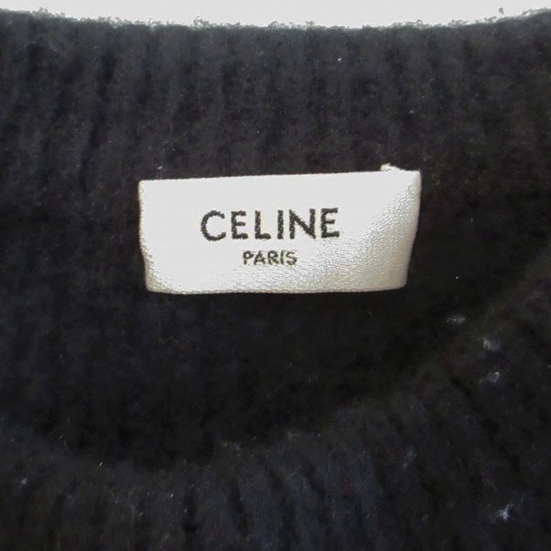 Celine Oversize D Logo Crewneck Sweater 2a19r423p Size L Women's Black Tnt