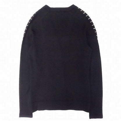 Balenciaga Studded Bar Cardigan Knit Jacket Woven Long Sleeves V-Neck 34 XS