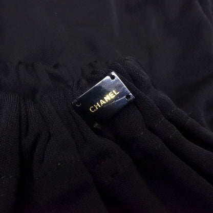 00s Chanel Long Skirt Maxi Length Gathered Stitching with Logo Plate 02p P19153