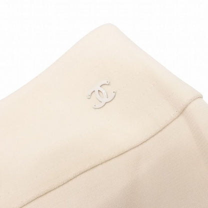 00s Chanel Skirt Knee Length 100% Silk Coco Mark One Point Logo 04p P23205 38m