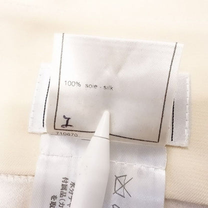 00s Chanel Skirt Knee Length 100% Silk Coco Mark One Point Logo 04p P23205 38m