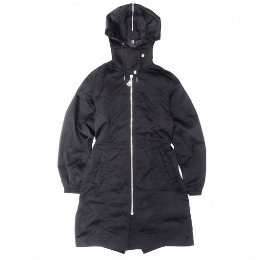 Louis Vuitton Nylon Hooded Coat Jacket with Draw Cord Blouson 34 S Black Women
