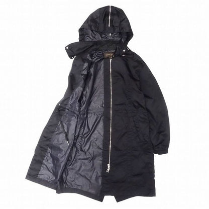 Louis Vuitton Nylon Hooded Coat Jacket with Draw Cord Blouson 34 S Black Women