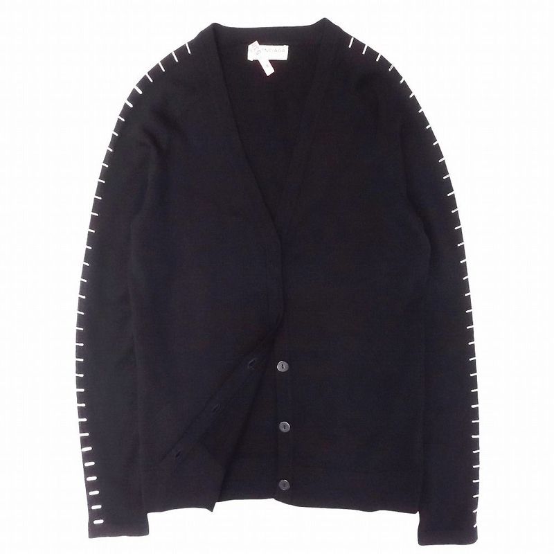 Balenciaga Studded Bar Cardigan Knit Jacket Woven Long Sleeves V-Neck 34 XS