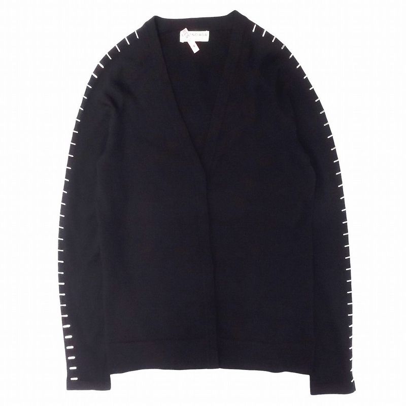 Balenciaga Studded Bar Cardigan Knit Jacket Woven Long Sleeves V-Neck 34 XS