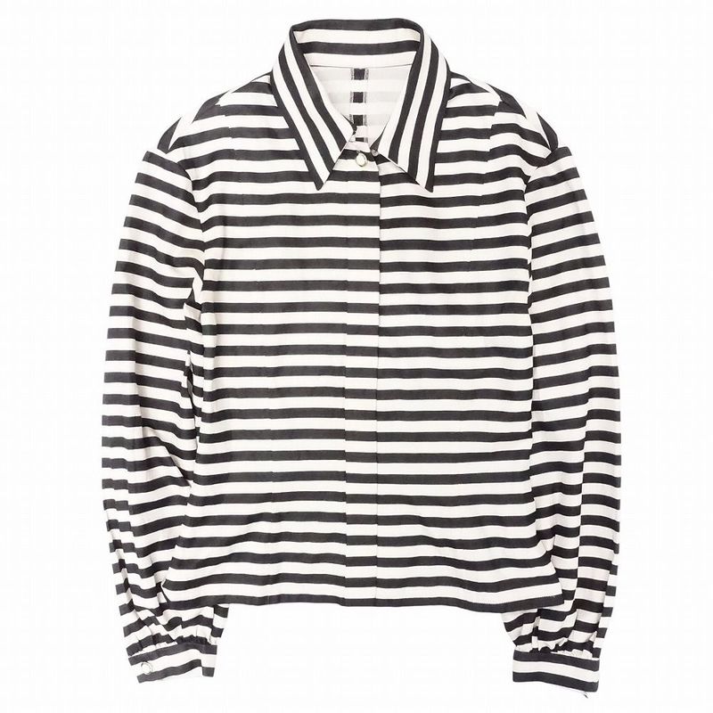 Vintage Mademoiselle Dior Mademoiselle Dior Striped Silk Shirt Jacket Old M