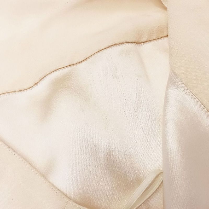 00s Chanel Skirt Knee Length 100% Silk Coco Mark One Point Logo 04p P23205 38m