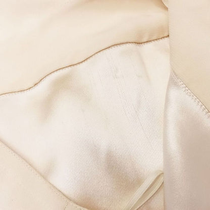 00s Chanel Skirt Knee Length 100% Silk Coco Mark One Point Logo 04p P23205 38m