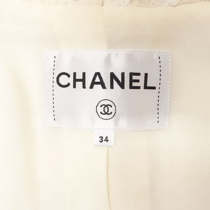 Chanel Coco Mark Scalloped Collar Tweed Jacket P65277v60987 Women's Ivory Size