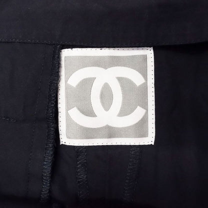00s Chanel Sport Line Shorts Half Length Cotton Belt Coco Mark 08p 38 M Navy