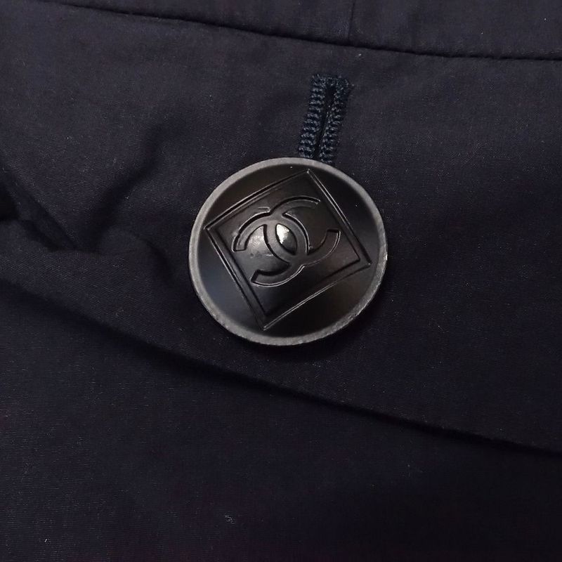 00s Chanel Sport Line Shorts Half Length Cotton Belt Coco Mark 08p 38 M Navy